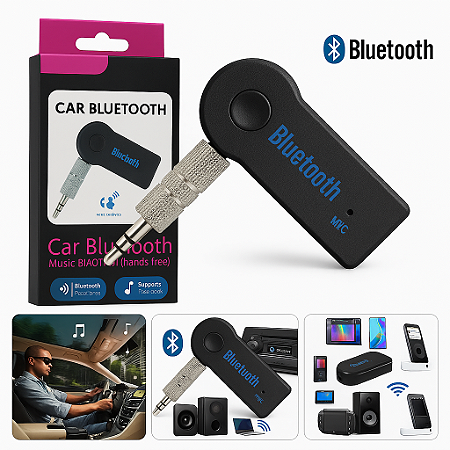 Receptor Bluetooth Adaptador Áudio p2 som carro para som antigo tambem aux CAR - 40038-031 Bluetooth carro