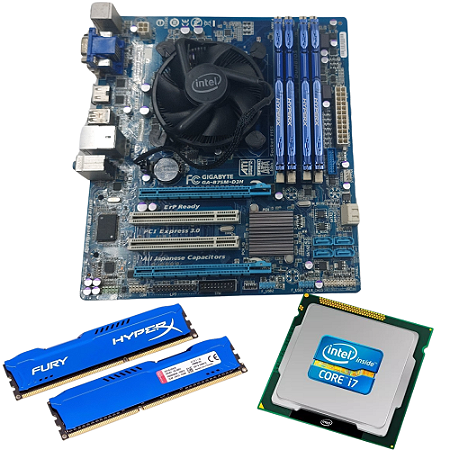 Kit placa mãe + processador i7 3770 + 32 gb Ran Hyperx Fury usado