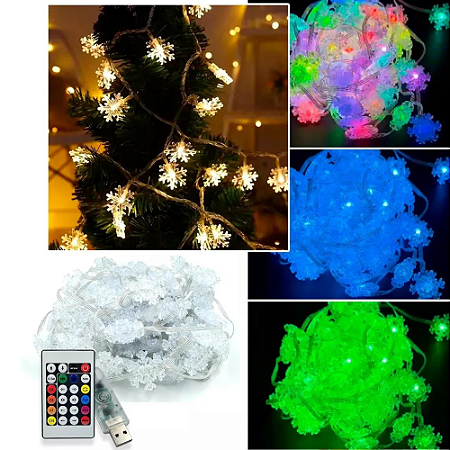 Pisca Pisca lâmpada de natal led RGB 10 metro Com  controle remoto e Bluetooth -  TB-1876
