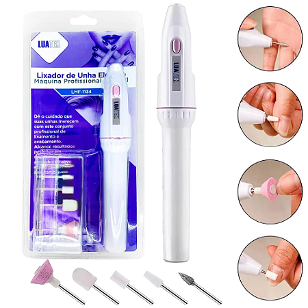 Lixa Unhas Elétrica Portátil Profissional Mão E Pé LMF 1134 lixadeira