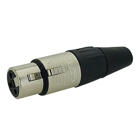 Conector  plug Xlr Fêmea De Linha Rean By Neutrik Rc3f