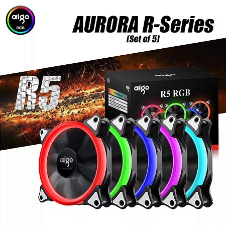 Cooler Fan Aigo Kit R5 Aurora 6 Fans Rgb