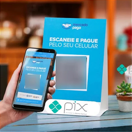 1 Placa Pague Com  Pix Qr Display Pagamentos Mercado pago + top não precisa da maquina cartão