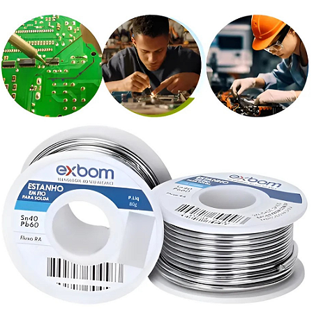 ESTANHO EM FIO PARA SOLDA 1.0MM 80G EXBOM EF40-G080M10