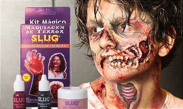 Kit De Maquiagem Cenográfica Halloween Zumbi Ferimento Walk