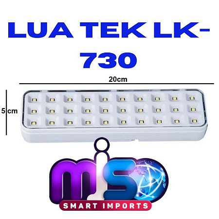 Luminária Luz De Emergência Recarregável 30led Luatek Lk-730