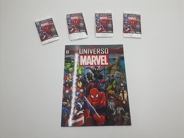 Álbum Universo marvel( editora Abril 2016) + kit Album + 40 pacotinho lacrado