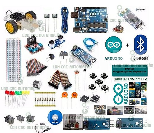 Arduino Original Uno R3 Kit Educacional Robótico - Completo