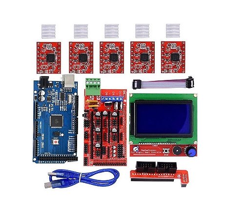 Kit 3d Impressora Display Arduino Mega 2560 Ramps 1.4 Driver