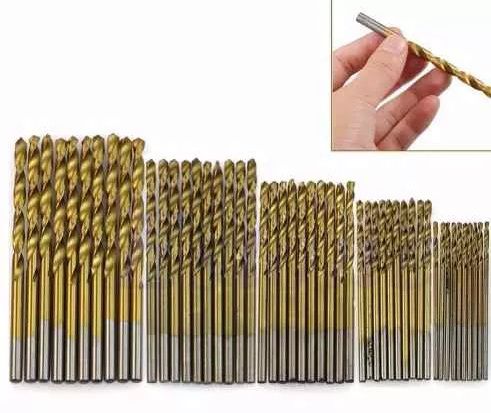 Jogo 50 Brocas De Titânio Revestido Aço De Alta Velocidade