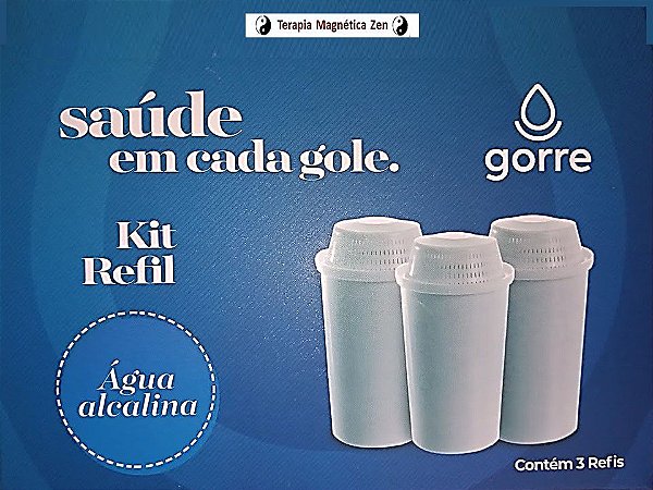 Filtro Kit Refil da Jarra Purificadora Magnética e Alcalina Photon Gorre