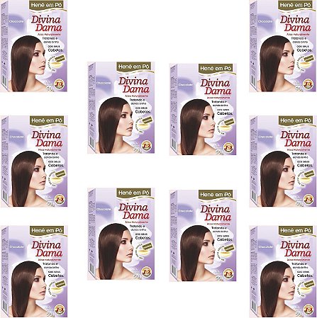 Divina Dama Chocolate Hene Em Po 10x50g Jaborandi Kit 10 Unidades incolor