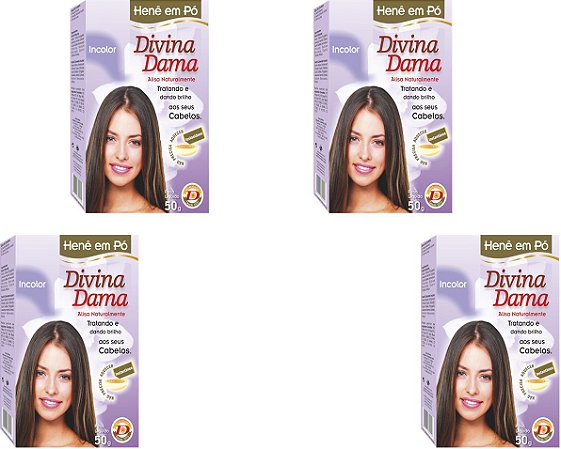 Divina Dama Incolor Hene Em Po 04x50gr Caixa Jaborandi Kit 04 Unidades incolor