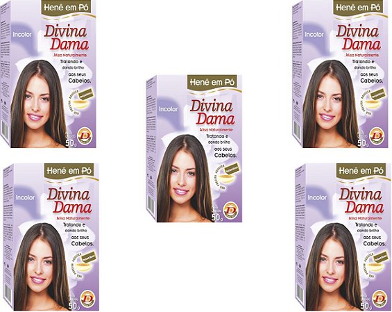 Divina Dama Incolor Hene Em Po 05x50gr Caixa Jaborandi Kit 05 Unidades incolor