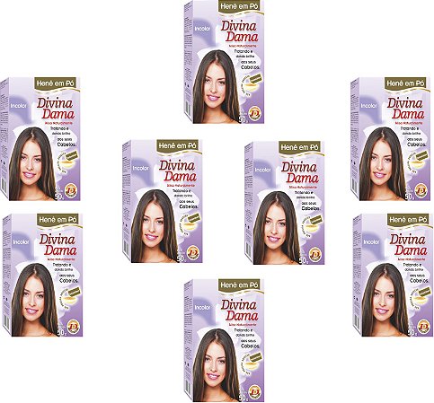 Divina Dama Incolor Hene Em Po 08x50gr Caixa Jaborandi Kit 08 Unidades incolor