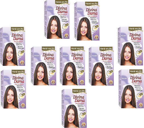 Divina Dama Incolor Hene Em Po 10x50gr Caixa Jaborandi Kit 10 Unidades incolor