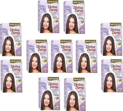 Divina Dama Incolor Hene Em Po 11x50gr Caixa Jaborandi Kit 11 Unidades incolor