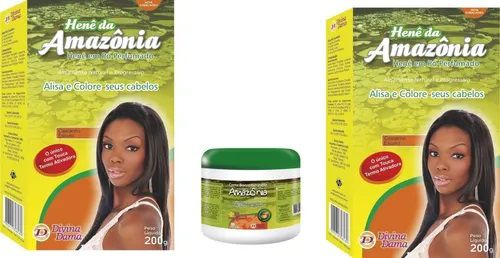 Hene Divina Dama Castanho Escuro Amazonia 02x200gr c/ Touca Termo ativadora + Creme Branco 500gr Incolor