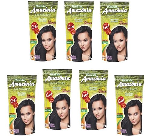 Divina Dama Hene Em Gel Amazonia 07x180gr Preto Medio Pouch kit 07 Unidades Incolor
