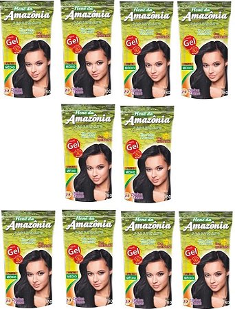 Divina Dama Hene Em Gel Amazonia 10x180gr Preto Forte Pouch kit 10 Unidades Incolor