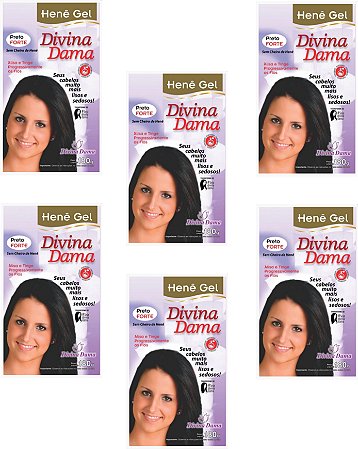 Divina Dama Hene Em Gel Jaborandi 06x180gr Preto Forte Pouch Kit 06 unidades incolor