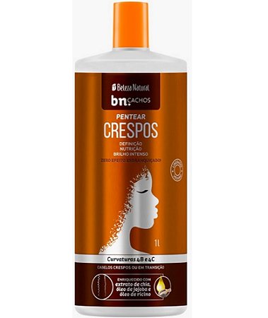 Creme Pentear Beleza Natural Cachos Crespos 1l Curvas 4b 4c (01 Unidade)