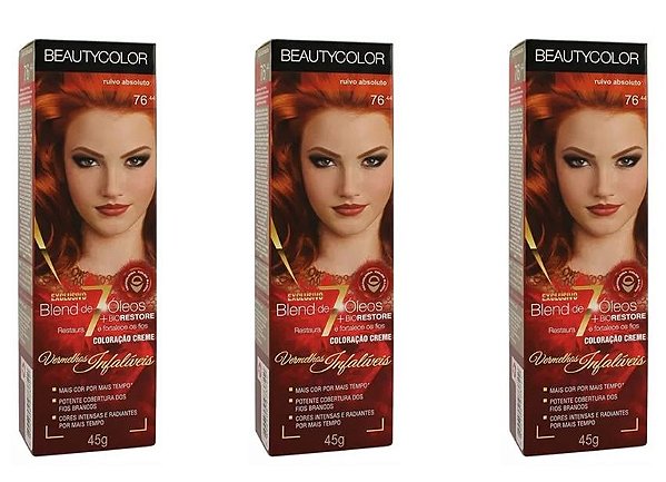 Beautycolor Tintura Argan&Coco Bisnaga 76.44 Ruivo Indecifravel