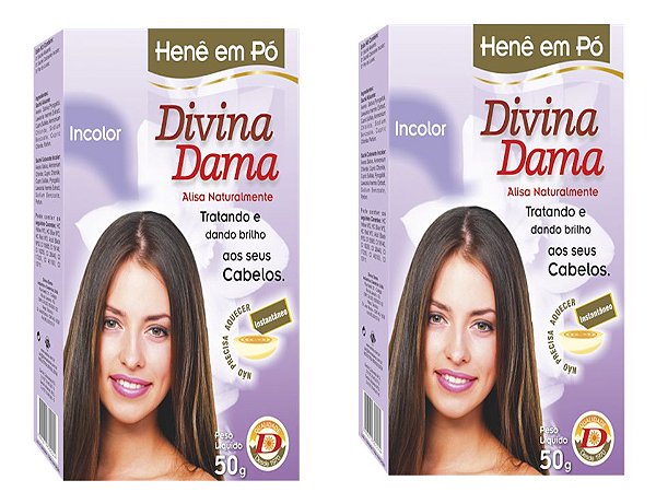 Divina Dama Incolor Hene Em Po 02x50gr Caixa Jaborandi Kit 02 Unidades incolor