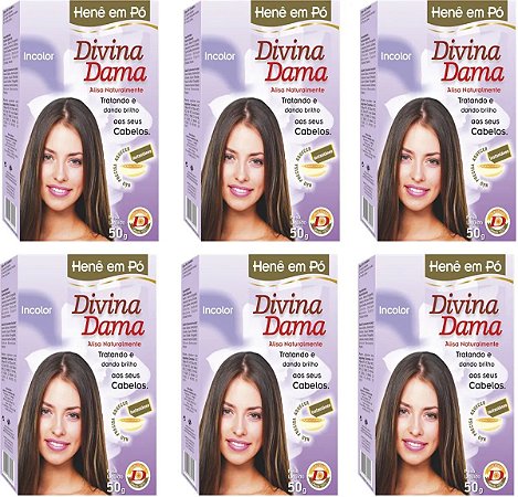 Divina Dama Incolor Hene Em Po 06x50gr Caixa Jaborandi Kit 06 Unidades incolor