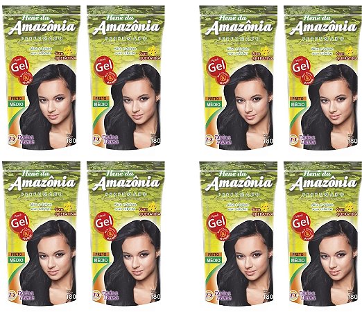 Divina Dama Hene Em Gel Amazonia 08x180gr Preto Medio Pouch kit 08 Unidades Incolor