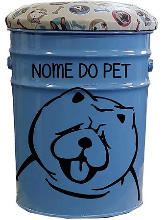 Porta Ração / Banqueta Chow Chow (Azul)