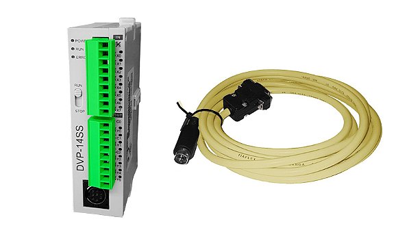 KIT CLP CPU Delta DVP14SS11R2 + Cabo de programação Rs232 - DVPACAB230
