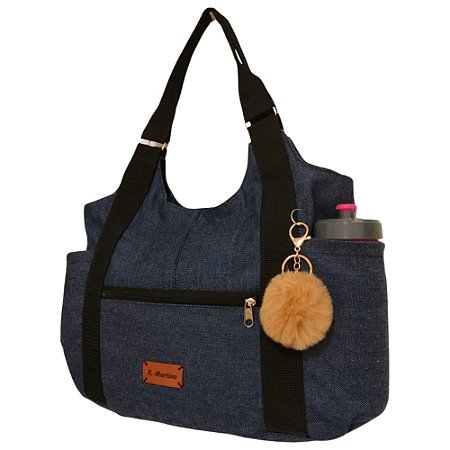 Bolsa Jeans Grande Alça Ombro Lateral moda Casual