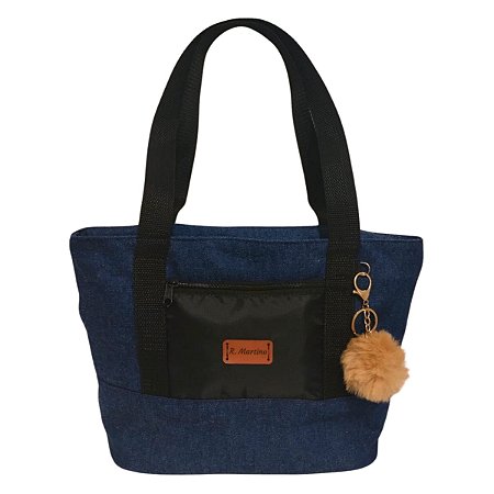 Bolsa Jeans Feminina tote Alça Ombro lateral Média linda e espaçosa moda casual estilosa R.Martino