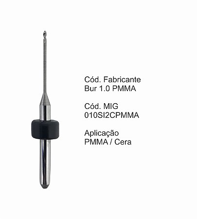 Fresa CAD CAM para Sistemas Sirona - 010SI2CPMMA - Aplicação: PMMA/Cera