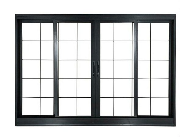 VITRO 4 FOLHAS COM GRADE - IDEAL BLACK