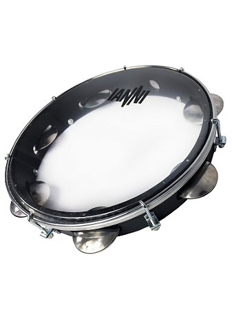 Pandeiro Injetado 10" Com Pele Transparente - Preto Ianni