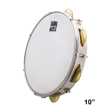 Pandeiro Phx 10'' Madeira Branco Pd10 Lebrw