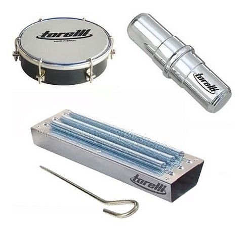 Kit Torelli Reco Reco Alumínio + Tamborim + Ganza