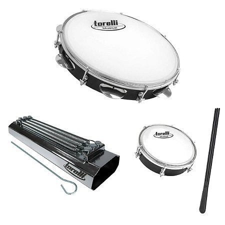Kit Torelli Reco Reco + Tamborim + Pandeiro