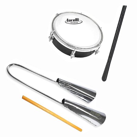 Kit Tamborim Tt414 + Agogô To015 Torelli