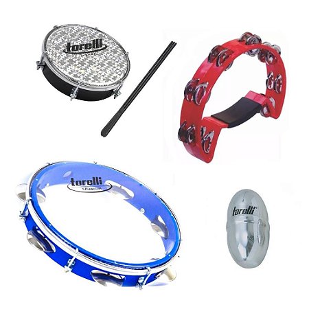 Kit Pandeiro Tp3348 + Tamborim Tt405 + Pandeirola Tp315 + Ga