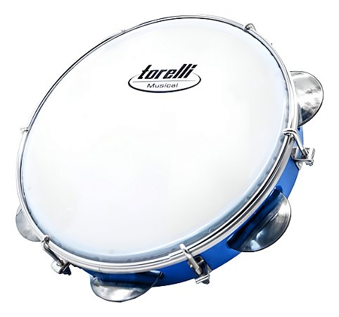 Pandeiro 8'' Injetado Em Abs Azul Torelli Tp809