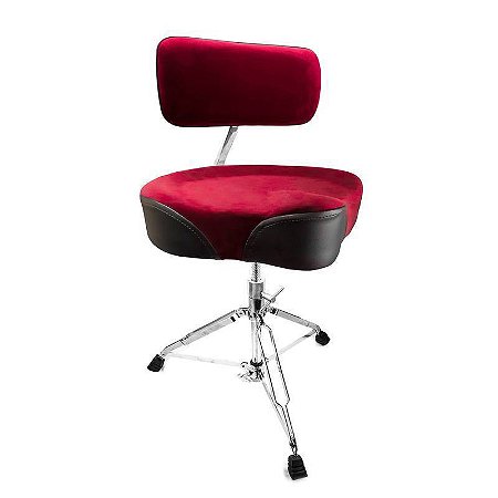 Banco Bateria Selim Vermelho Com Encosto Espiral Bauer Bab48