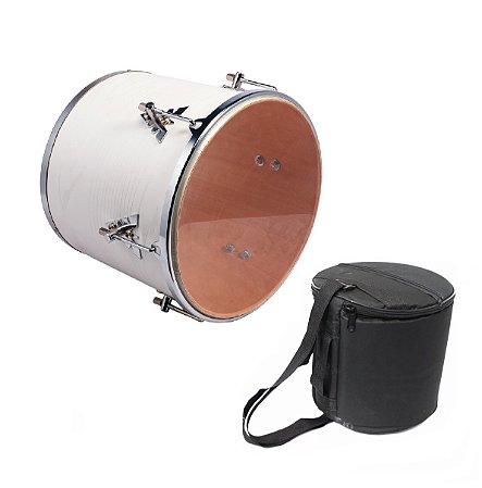 Repique De Mão Madeira 12''x30 Branco Phx Com Capa Luxo