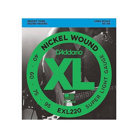 Encordoamento Para Baixo D'addario 4 Cordas 0.40 Exl220