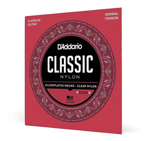 Encordoamento Para Violão Nylon D'addario Ej27n Tensão Media