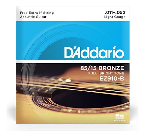 Encordoamento Para Violão Aço 0,11 D'Addario Bronze Ez910