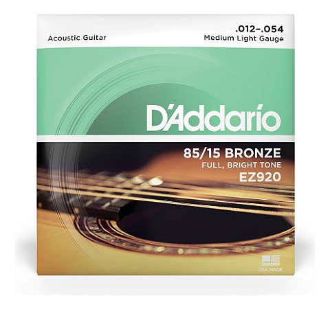 Encordoamento Para Violão Aço 0,12 D'Addario Bronze Ez920