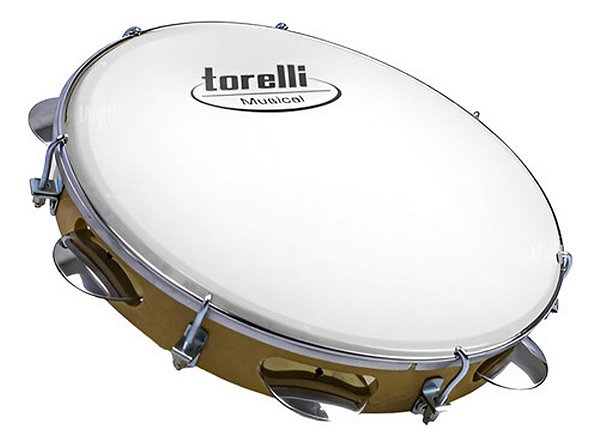 Pandeiro Torelli Natural Injetado Em Abs Pele Nailon Tp309